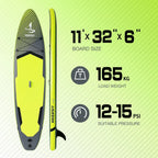 Surfboards paddle board surfboard inflatable 11ft Black Inflatable SUP Board | All-Water Performance Series Classic Versatility