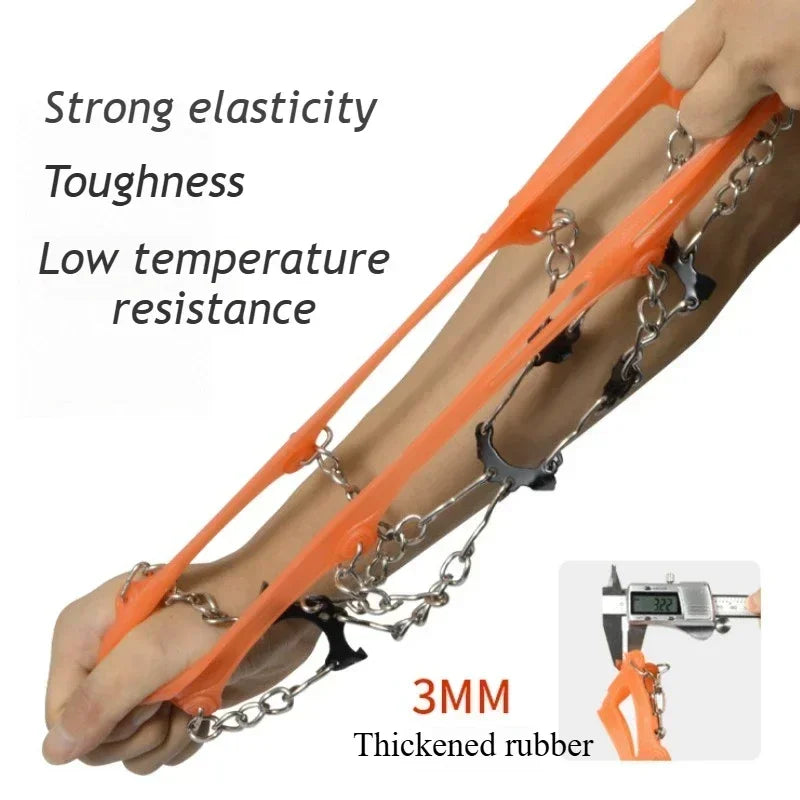 10 Teeth Ice Gripper Spike Shoes Winter Outdoor Hiking Mountain Climbing Ice Snow Crampons Anti-slip Shoe Covers Snow Shoes Grip