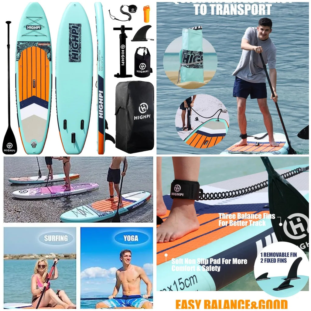 Inflatable Stand Up Paddle Board for Youth and Adults – Wide Sup with Premium Accessories, Blow Up