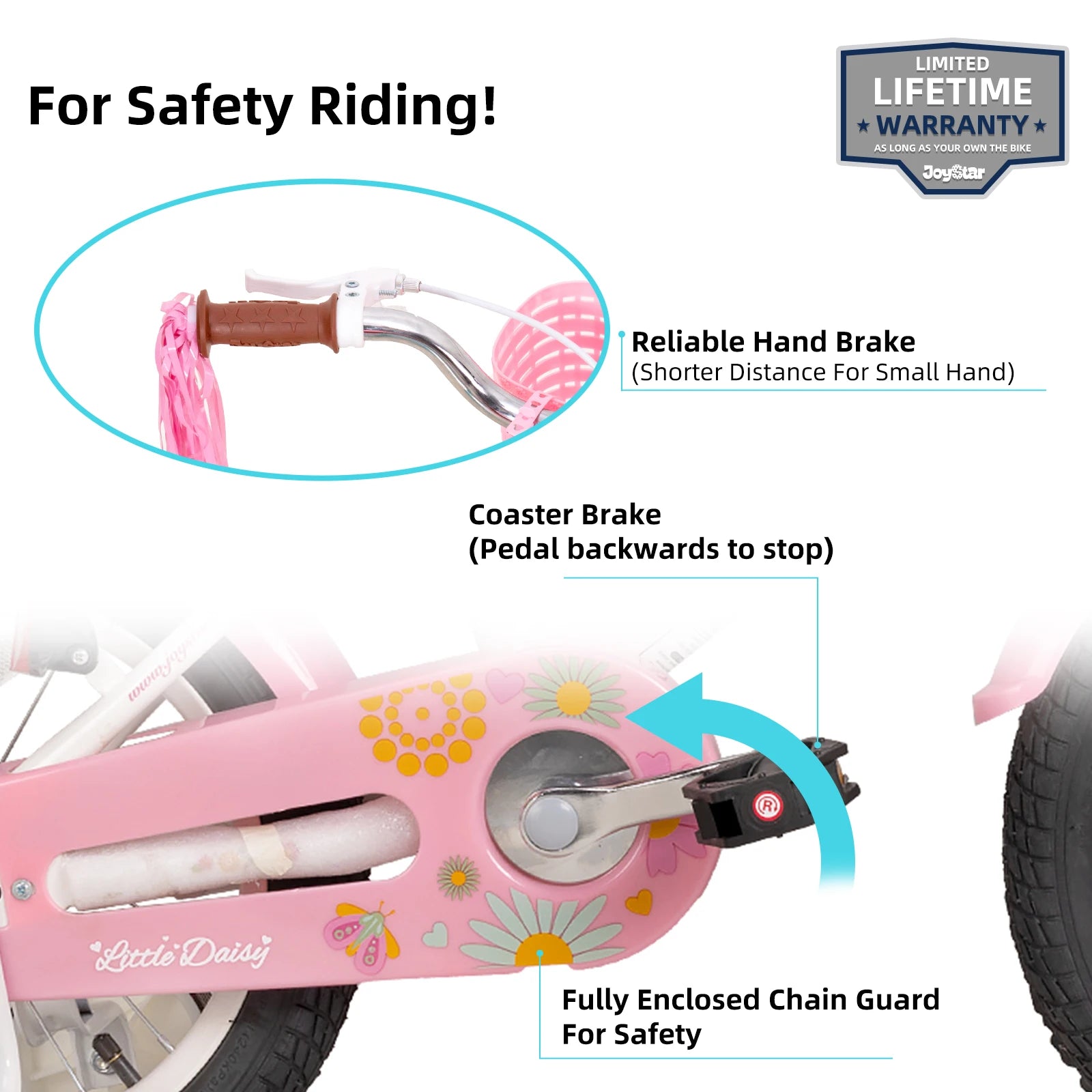 JOYSTAR Little Daisy Kids Bike for Girls Ages 2-7 Years,  Bikes with Doll Bike Seat & Streamers,Bikes with Flag & Number Plate