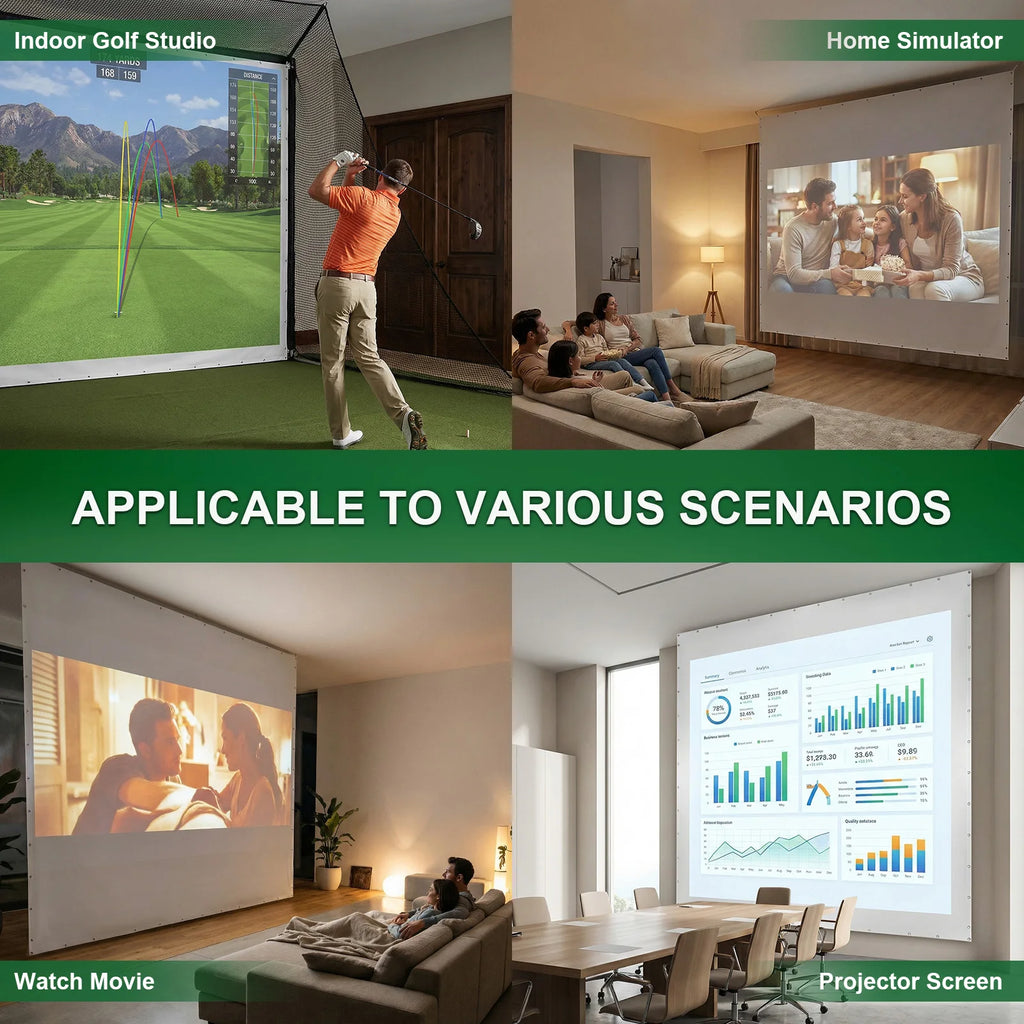 Golf Simulator Impact Screen Easy To Install Golf Training Screen High Impact Resistance Single Layer Sound Absorbing