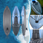 Inflatable Kayak Fishing Boat 1 Person Adult Blue Canoe, with Paddles, Bag, Seats, High-Output Pump, Fin, for Lakes & Rivers