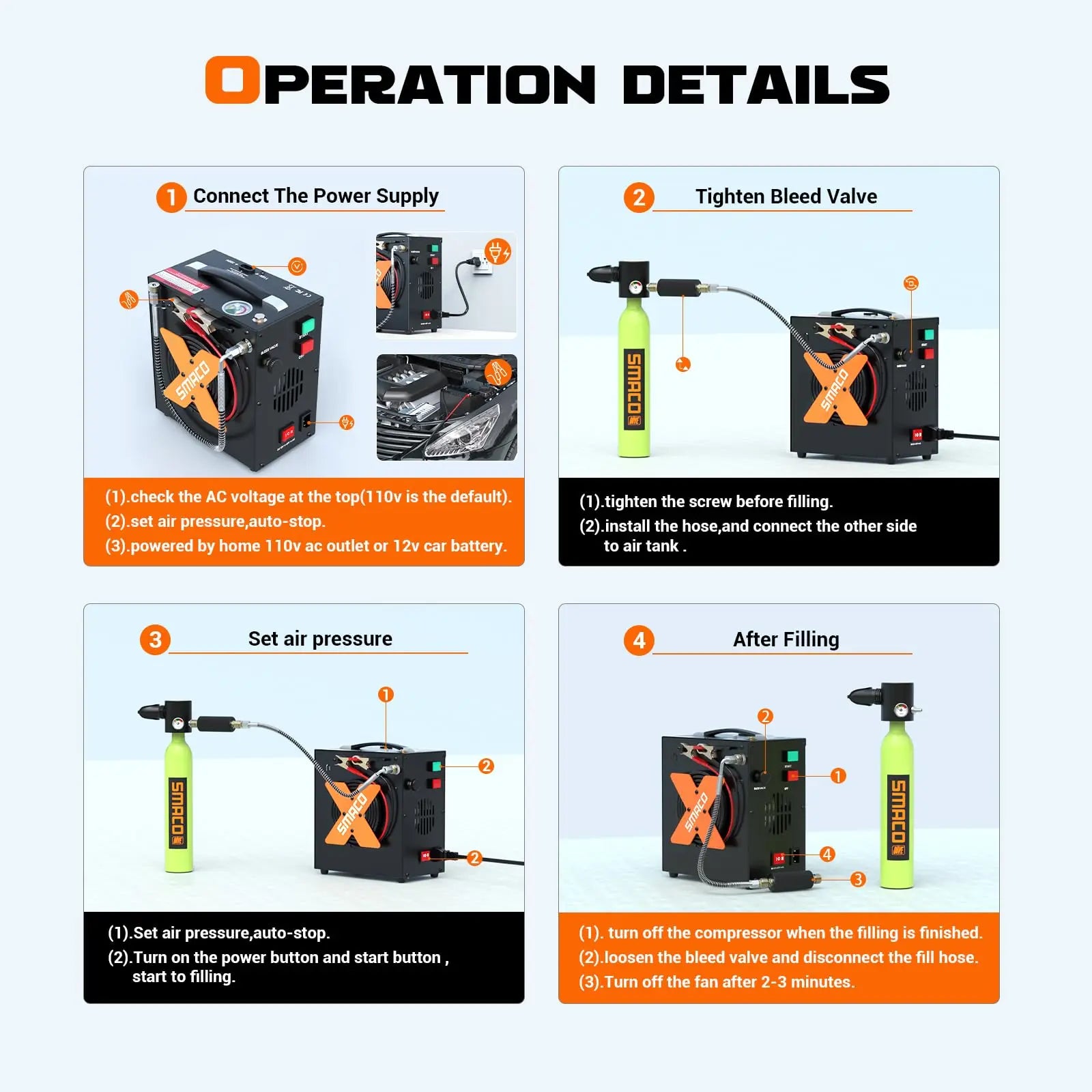 SMACO S300 Mini Portable Diving Cylinder Set Inflatable Breathing Gear Fast Local Delivery For Snorkeling Underwater Diving Tool