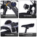 Electric Bike for Adults, 26" Electric Mountain Bike With 500W Brushless Motor, 23MPH Top Speed Electric Bicycle with 3