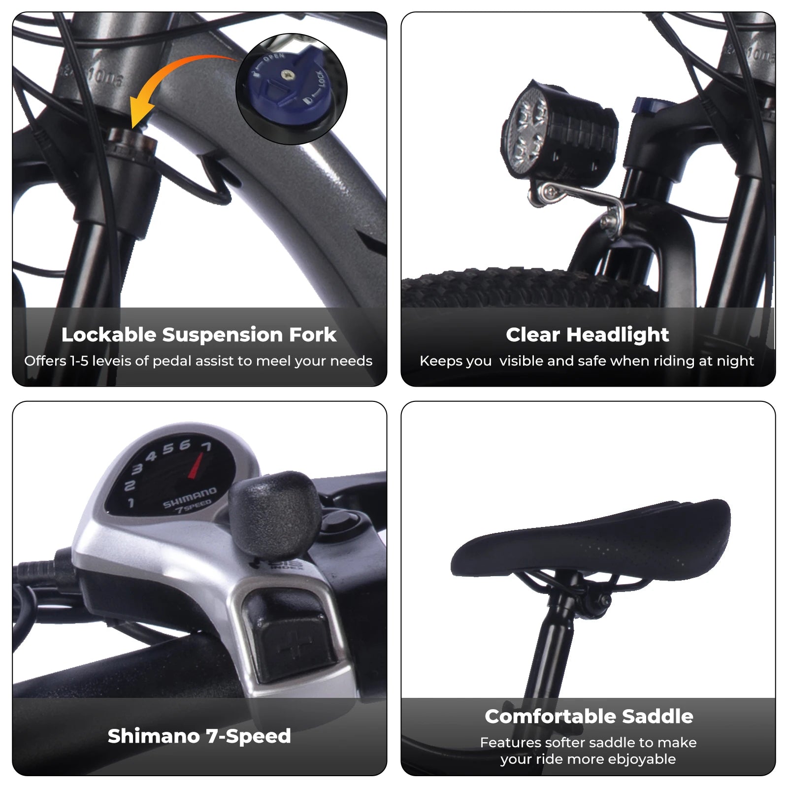 Electric Bike for Adults, 26" Electric Mountain Bike With 500W Brushless Motor, 23MPH Top Speed Electric Bicycle with 3