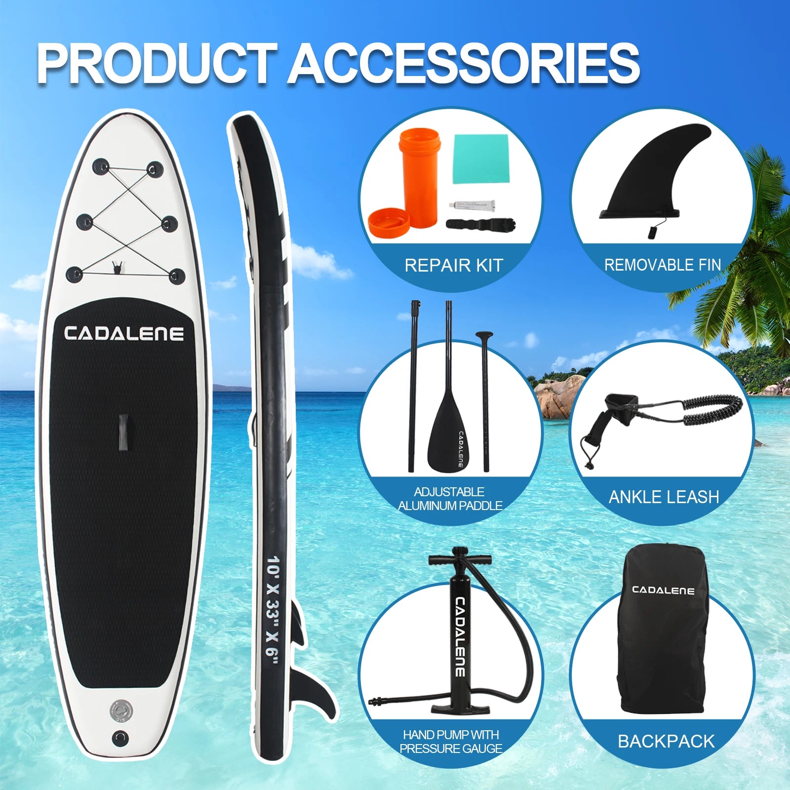 CADALENE Inflatable Stand Up Paddle Board