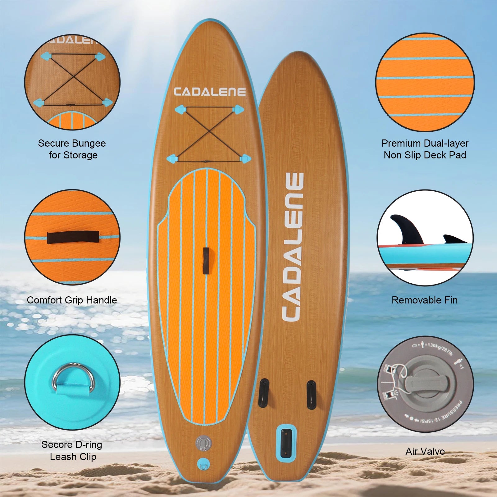 CADALENE Inflatable Stand Up Paddle Board, Durable, Lightweight SUP PaddleBoards for Youth & Adults