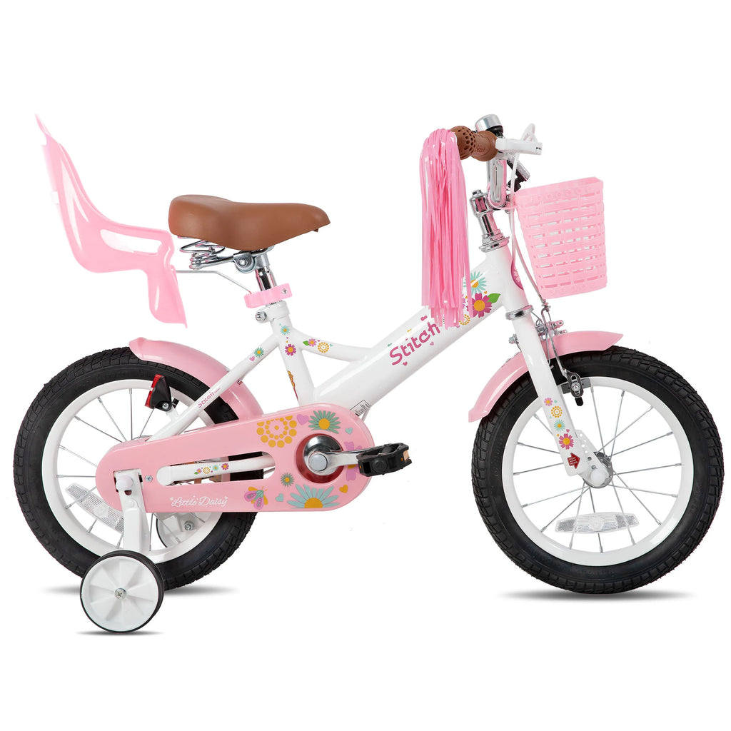 JOYSTAR Little Daisy Kids Bike for Girls Ages 2-7 Years,  Bikes with Doll Bike Seat & Streamers,Bikes with Flag & Number Plate