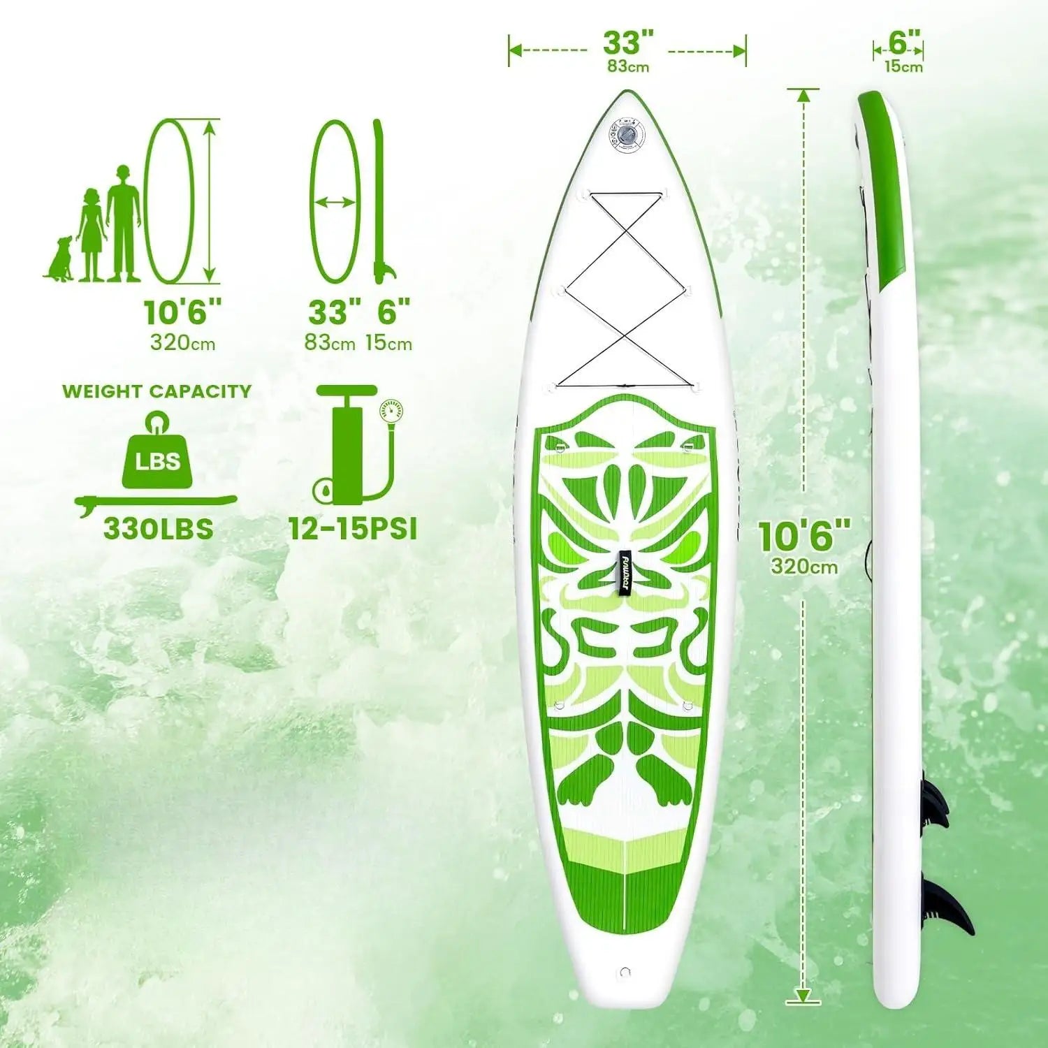W_Inflatable Ultra-Light Stand Up Paddle Board for All Skill Levels with Premium SUP Paddleboard Accessories,Non-Slip Comfort