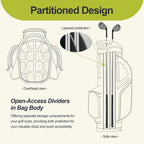 14 Way Golf Stand Bag, Golf Bags for Men with Stand, Top Dividers Ergonomic with 10 Pockets Golf Club Bags