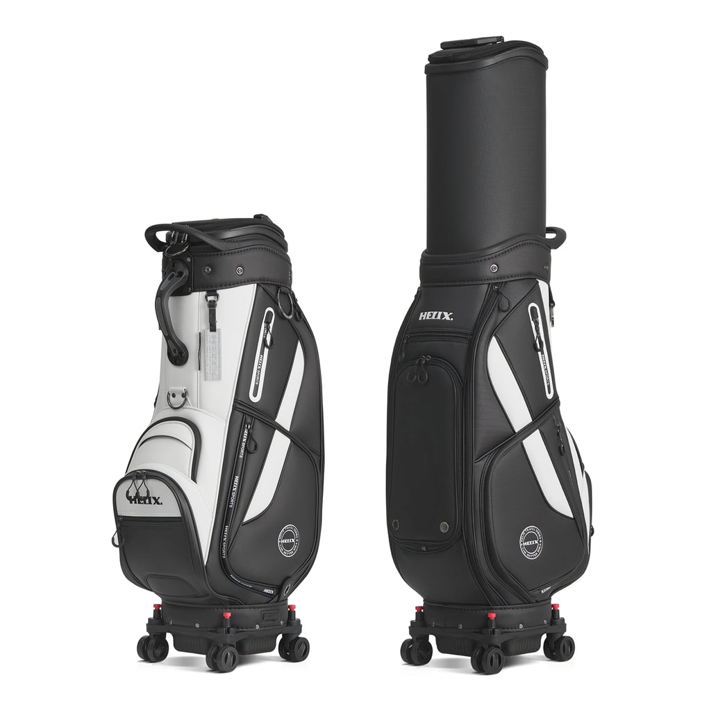 HELIX Golf Bag with 4 Wheels and Protective Retractable Cover Golf Travel Bag Durable