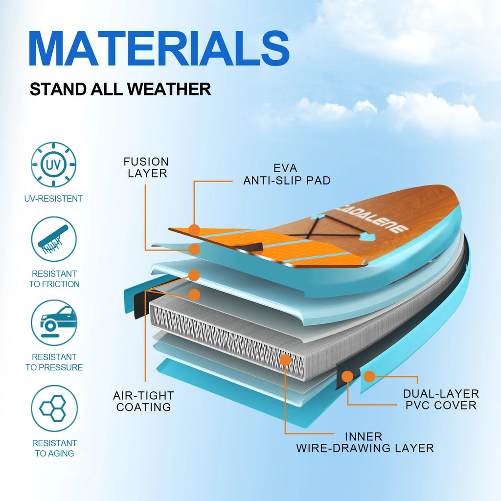 CADALENE Inflatable Stand Up Paddle Board, Durable, Lightweight SUP PaddleBoards for Youth & Adults