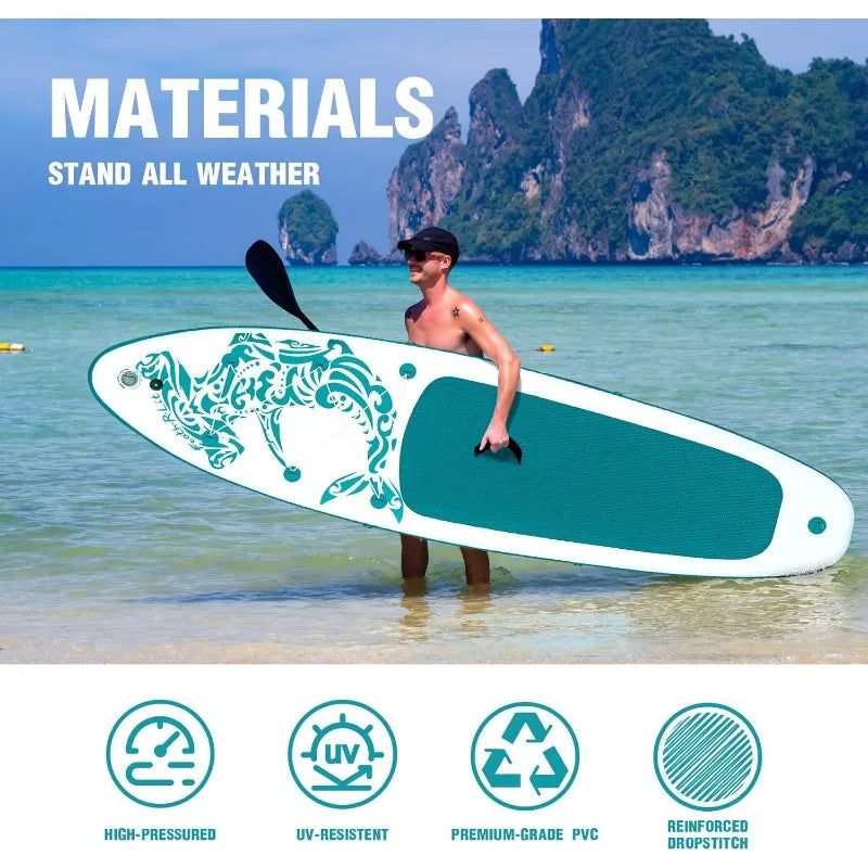 Lite Inflatable Paddle Board Stand Up Paddle Boards, Ultra Light Paddleboard for Adult Wide Stable Design Sup with Accessories