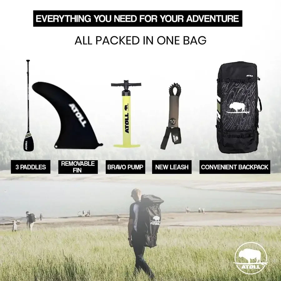 Inflatable Paddle Board with Premium SUP Stand Up Paddle Board Accessories amp Back Pack, NonSlip Comfort Deck for Unisex Adult