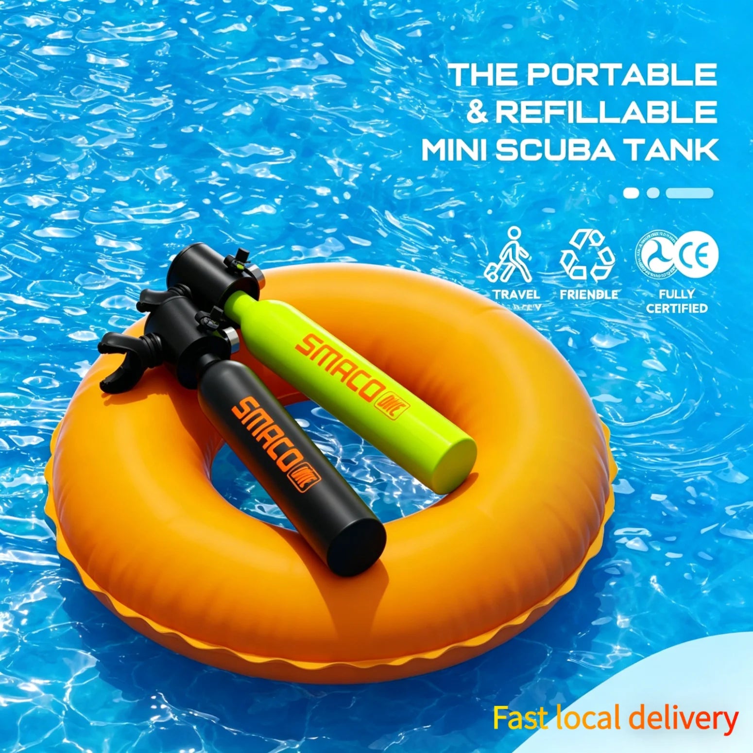 SMACO mini diving cylinder – professional diving equipment with fast local dispatch and local delivery, idea S300 0.5L