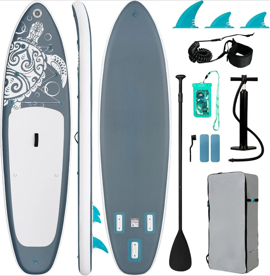 Lite Inflatable Paddle Board Stand Up Paddle Boards, Ultra Light Paddleboard for Adult Wide Stable Design Sup with Accessories