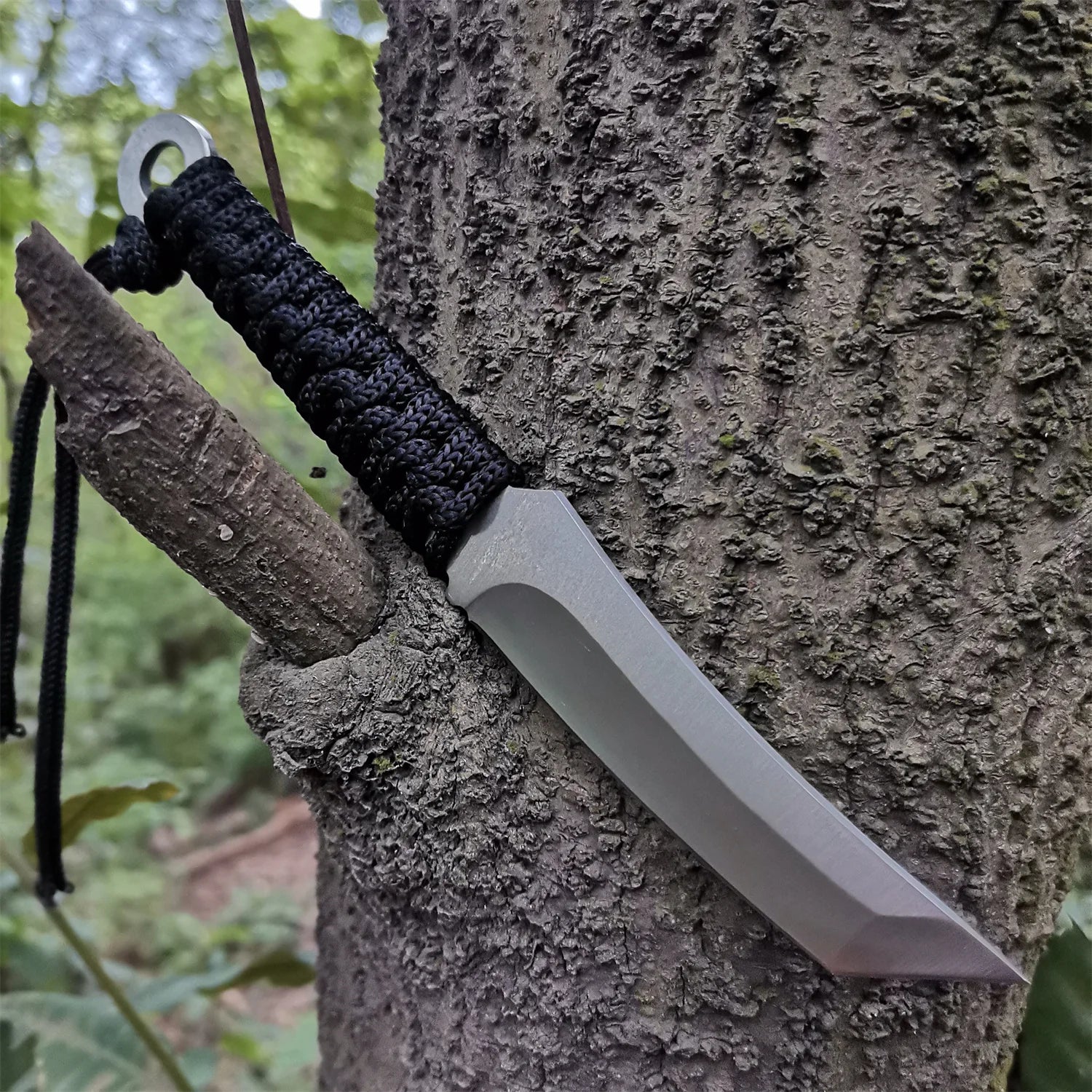 High carbon S.S. Fixed Blade Knife with Sheath and Cord Knife for Hunting Camping