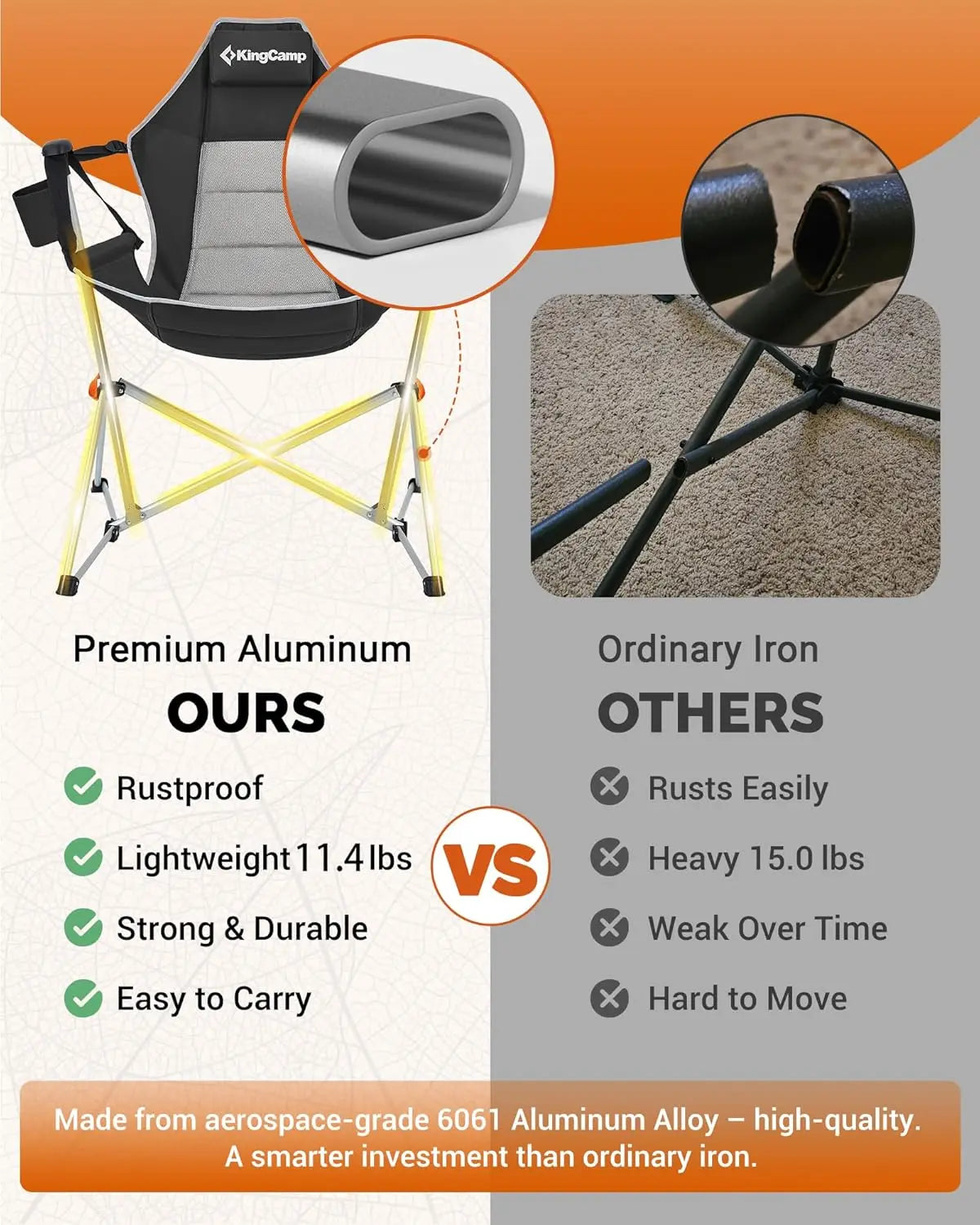 Portable Folding Hammock Chair with Footrest, Heavy Duty 400lbs Capacity for Outdoor Camping Beach Patio