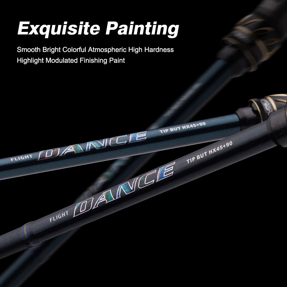 PURELURE Flight Dance Spinning Rod & Baitcaster Rod 30T+40T Carbon Fiber Fishing Rods 2 Piece Fuji Alconite/Fazlite Guides Fuji Reel Seat ML/M/MH/H Power Shore Fishing for Bass