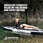 Spatium Touring Paddle Board Inflatable Stand Up Paddle Board Non-Slip Surf Board Water Sports Kayak Surf Set with Pump Backpack