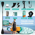 H-Inflatable Stand Up Paddle Boards with Premium Accessories, Wide Stable SUP Paddle Board Design, Non-Slip Comfort Deck Stand