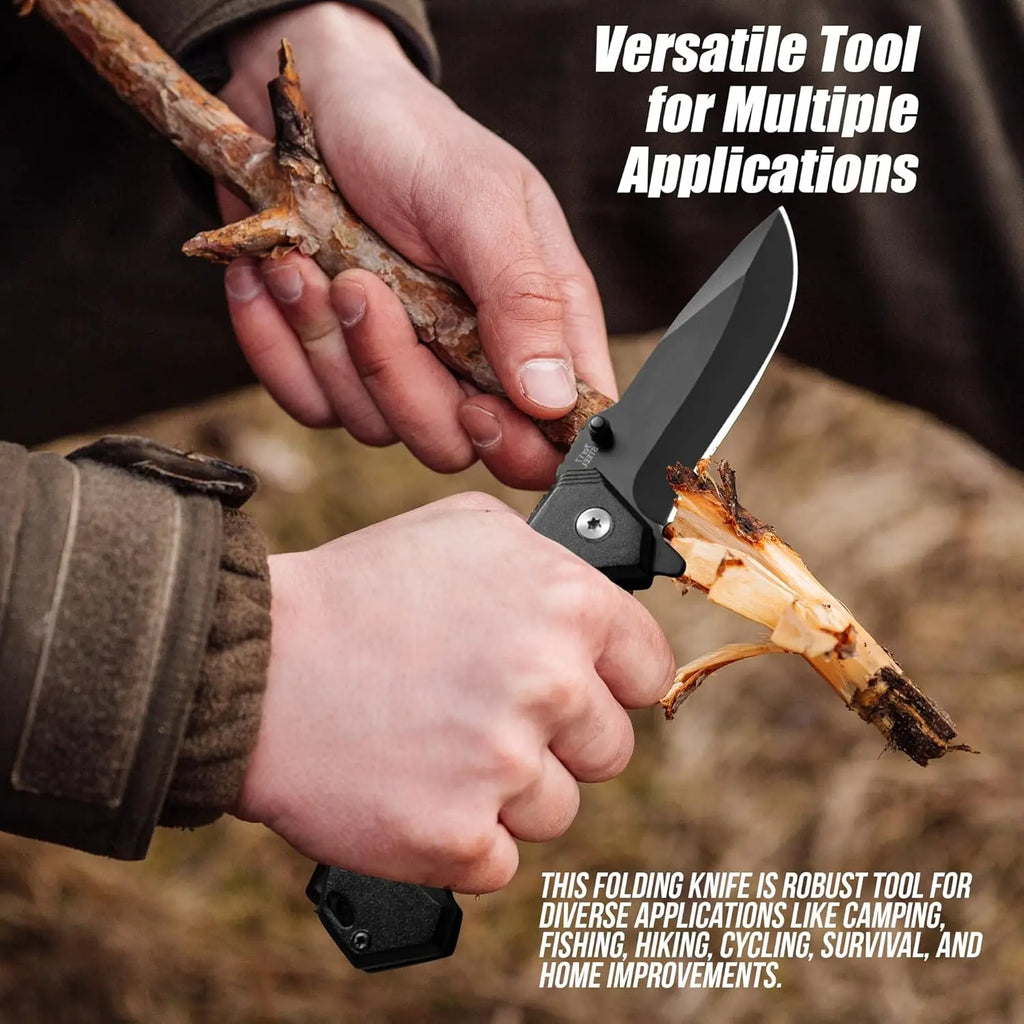 pocket knife with pocket clip, stainless steel blade knife, Edc knife for men and women, camping, fishing