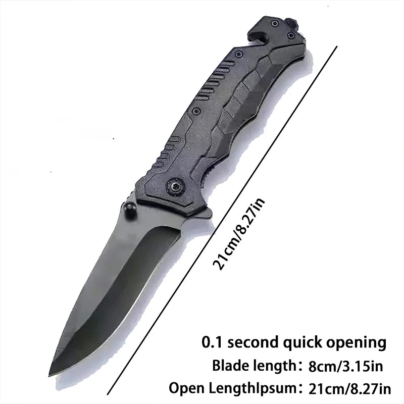 Multi functional outdoor camping knife with safety lock, suitable for fishing