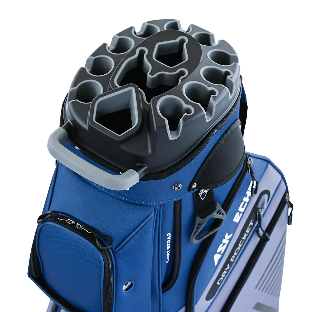 ASK ECHO T-Lock Golf Cart Bag with 14 Way Organizer Divider Top, Premium Cart Bag with Handles and Rain Cover, for Men