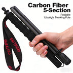 2PCs Trekking Poles Carbon Fiber 115g Ultra-Light Hiking Poles Camping Stick Foldable Walking Cane Travel Outdoor Gear Equipment