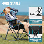 W_Rocking Camping Chair, 2 Pack High Mesh Back Portable Folding Camp Chairs with Pillows, Cup Holder and Carry Bag for Lawn