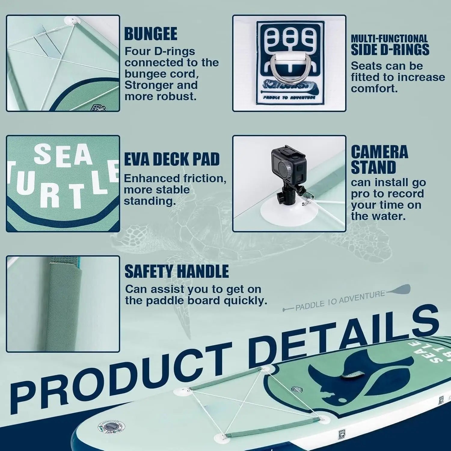 W_Inflatable Stand Up Paddle Board with Premium SUP Paddleboard Accessories, Anti-Slip EVA Deck, 11'/10'6''