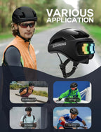 Bike Helmet with Light - Bike Helmet with DIY LED Screen for Scooter, Bicycle, Skateboard - LED