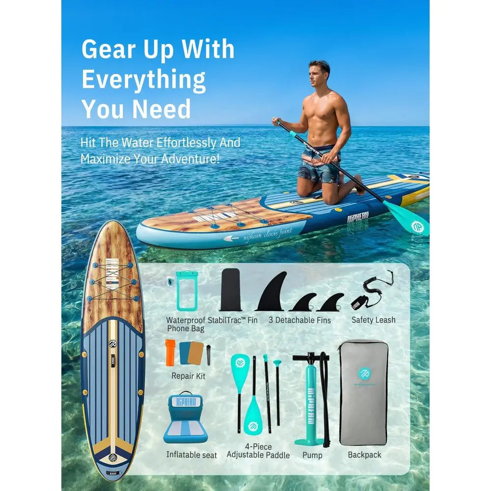 Inflatable Stand  Paddle Board with SUP Accessories, AntiSlip EVA Deck, 106 Inflatable Paddle Boards for Adults amp Youth of