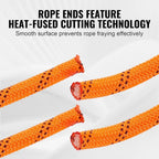 Double Braided Polyester Rope 1/2in x 220ft 8000LBS Breaking Strength Outdoor Climbing Arborist Rigging Orange/Black