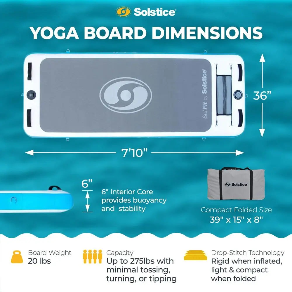 Sol Fit Inflatable StandUp Paddleboard amp Aquatic Fitness Mat with 710 NonSlip Traction Pad Floating Exercise Platform for Yog