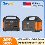 Gaiaray 500W 300W Portable Power Station 460.8Wh LiFePO4 Battery Charging Station 110V Solar Generator Emergency Power Bank for Camping Travel