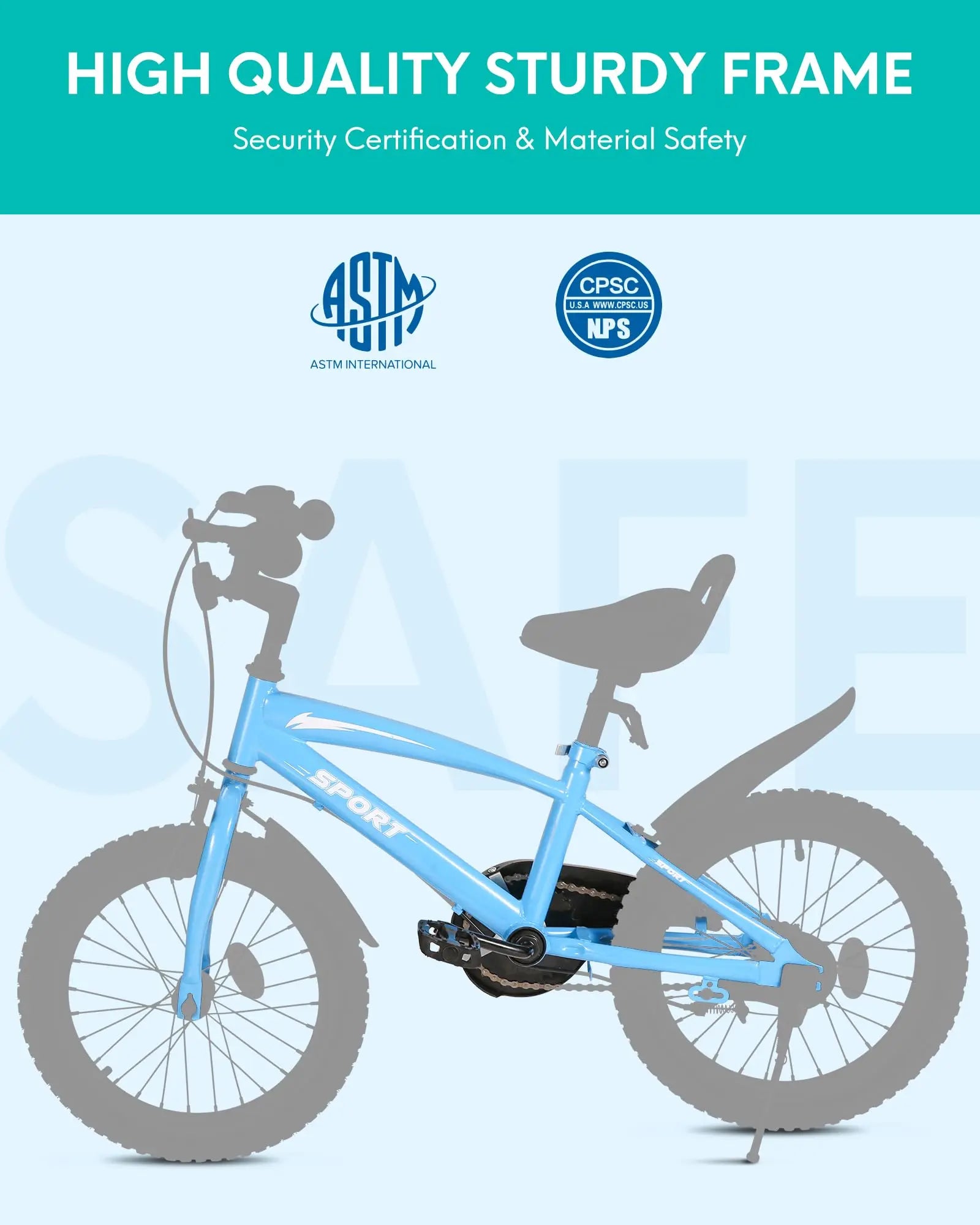 16 Inch Kids Bike with Training Wheels & Kickstand Children