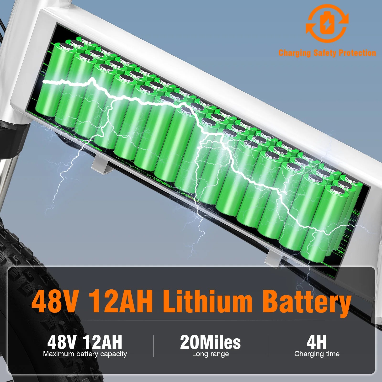 Youth adult electric bicycle 720W peak 48V12AH 20 inch * 2.4 road tire 5-speed with assisted riding 20MPH urban commuting