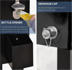 80 QT Rolling Cooling Bins Ice Chest on Wheels Outdoor Stand Up Drink Cooler Cart for Party, Black