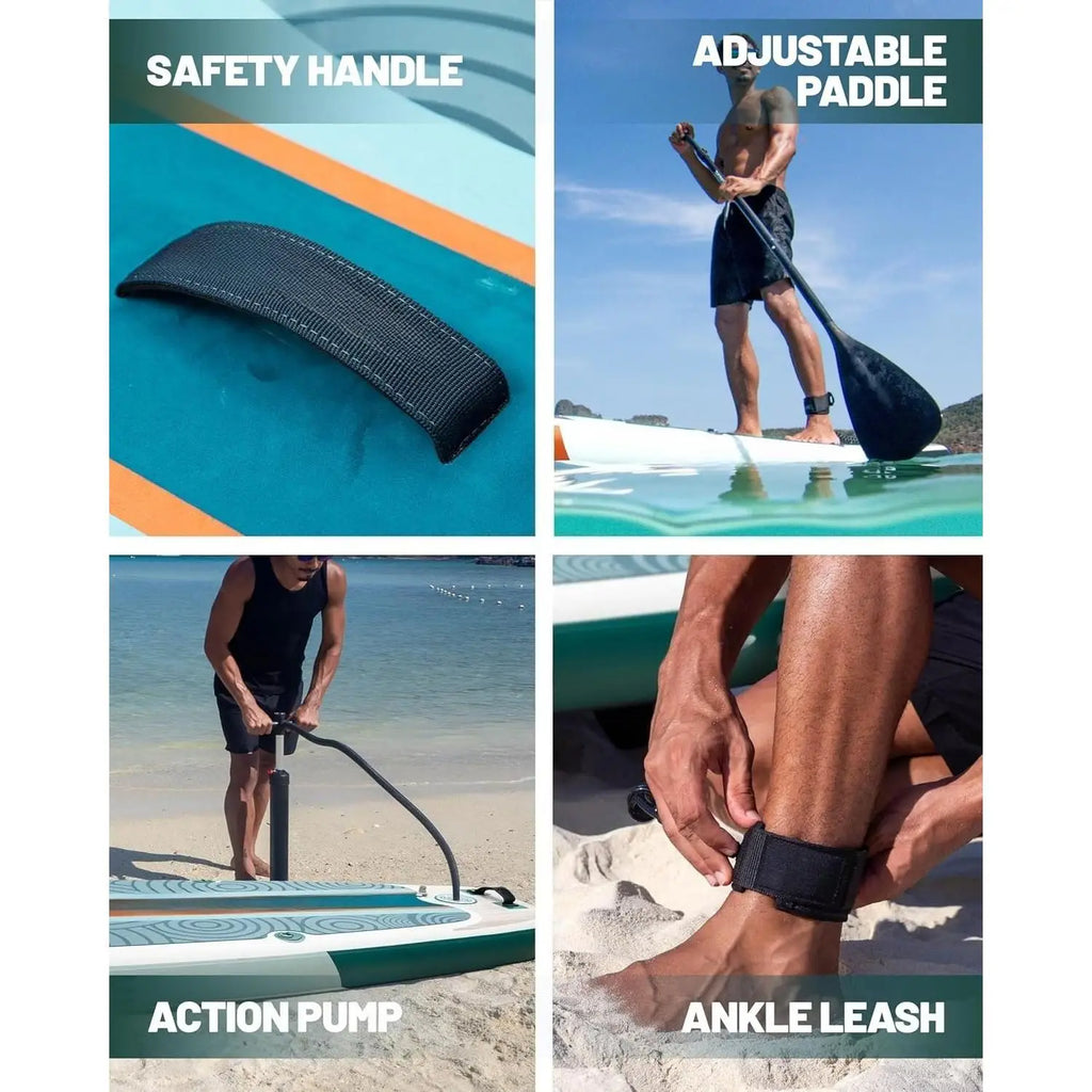 Inflatable Paddle Board 11 '* 34 "* 6" Extra Wide Sup Board, 450lb Capicity Paddle Board for Adults, Suitable for Sea and Lakes