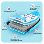 Inflatable Stand Up Paddle Board Anti-Slip EVA Deck 10' Inflatable Paddle Boards for Adults & Youth of All Skill Levels