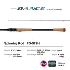 PURELURE Flight Dance Spinning Rod & Baitcaster Rod 30T+40T Carbon Fiber Fishing Rods 2 Piece Fuji Alconite/Fazlite Guides Fuji Reel Seat ML/M/MH/H Power Shore Fishing for Bass