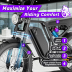 Moobelo B8 All-Weather Winter E-Bike 1500W Peak 30MPH High-Speed Full Suspension Commuter/Off-Road Snow Ebike 1-Year Warranty