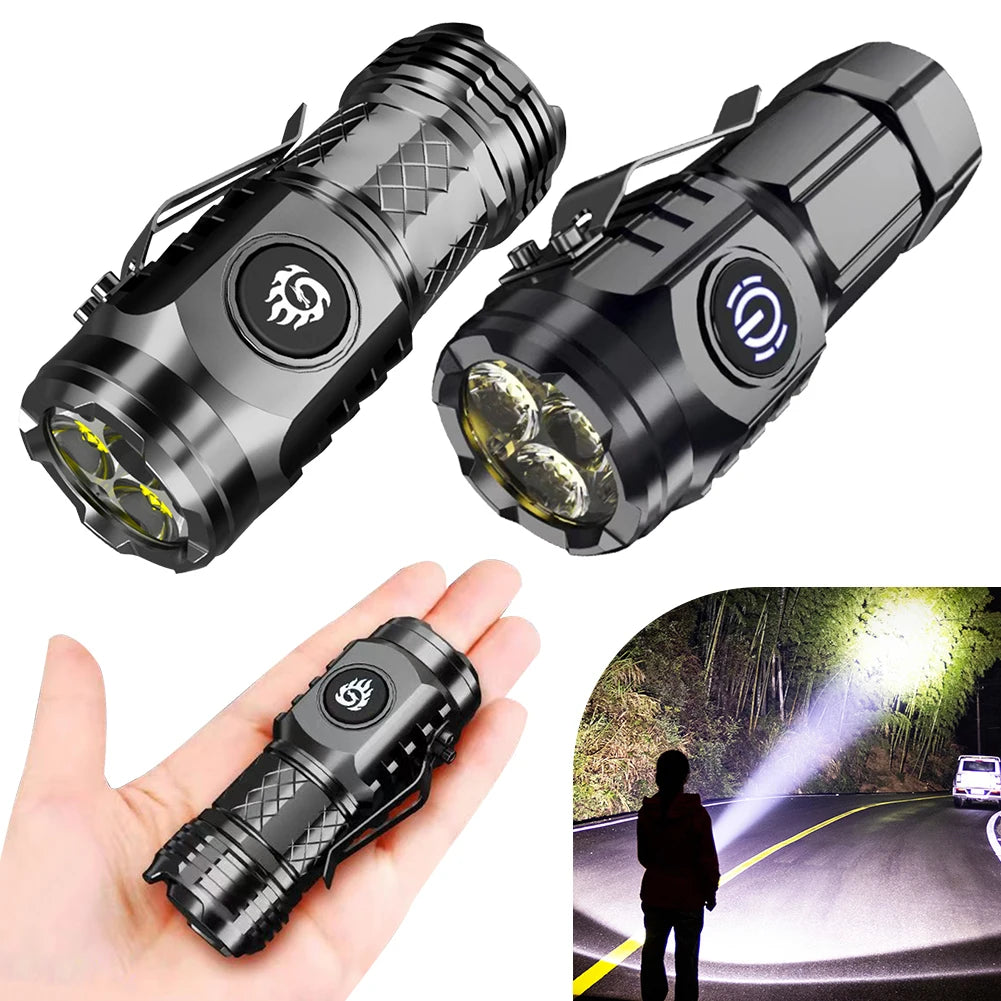 High Power LED Flashlight Torch 20W Powerful Tactical Hunting Light Waterproof High Lumens Mini Flashlights for Hiking Exploring