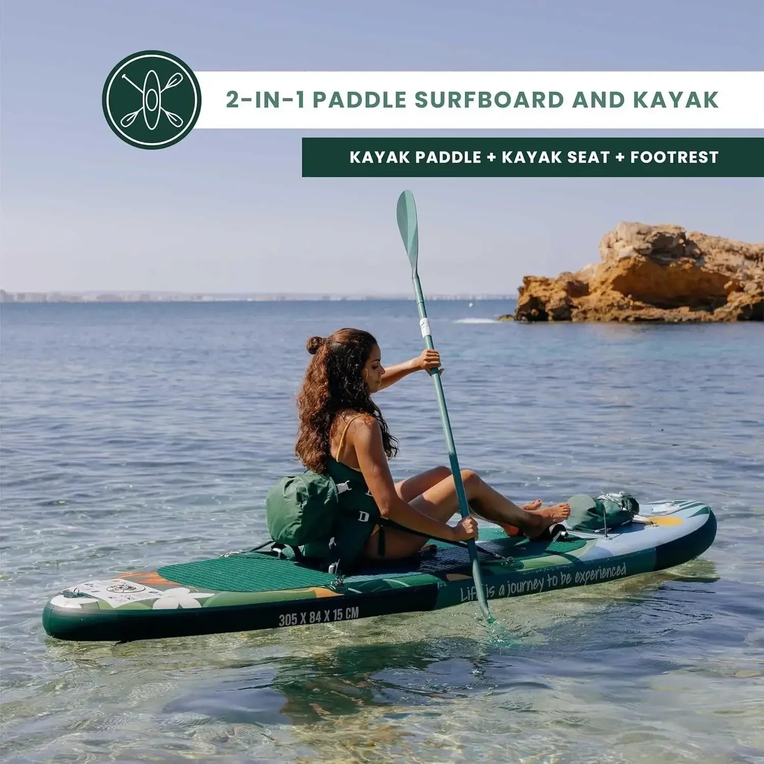 w_Inflatable Paddle Board for Adults with Accessories Included, Oar, Fins, Pump. Stand Up Paddleboard Great Stability