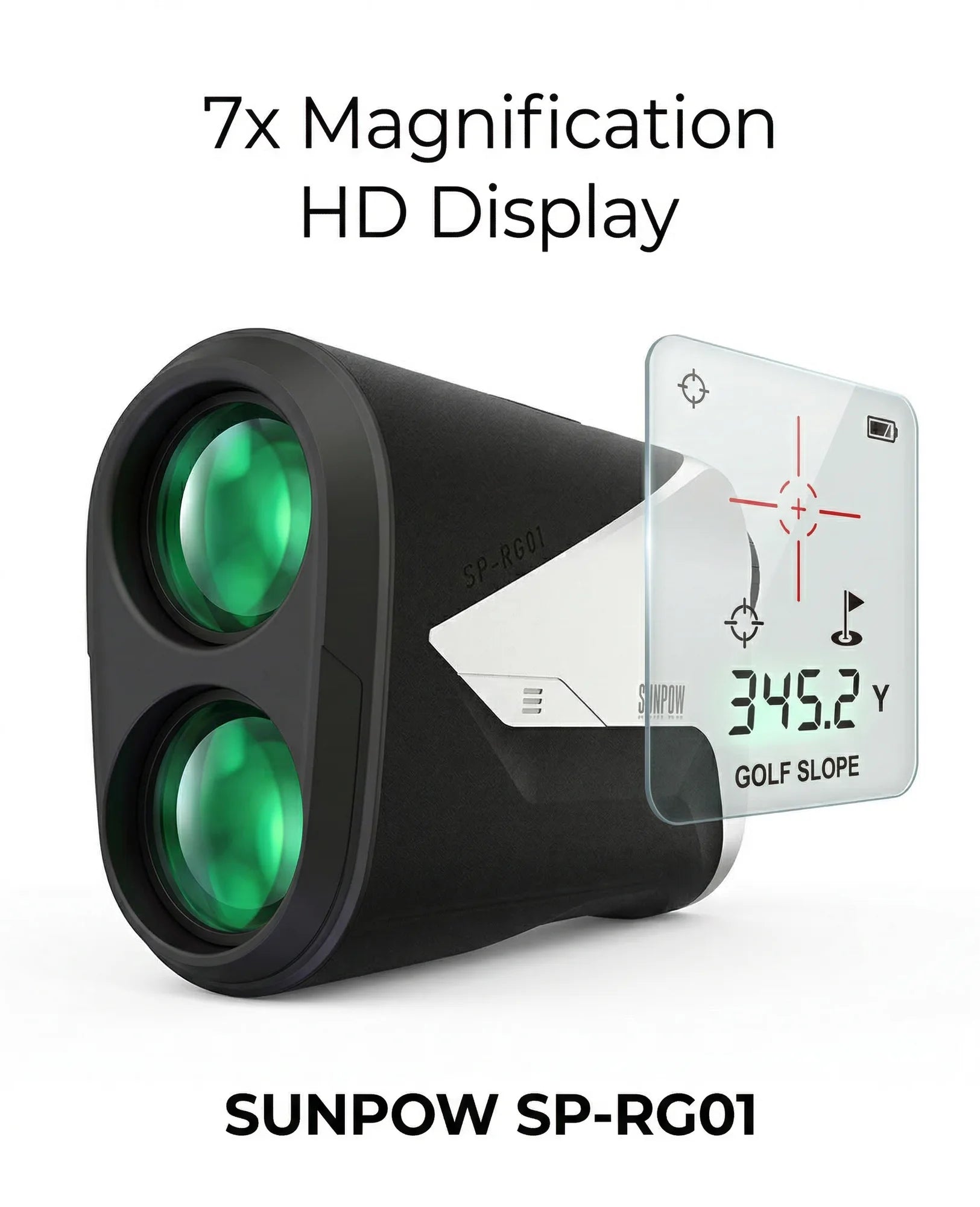 Golf Rangefinder with Slope -1000 Yards Range Finder with Flag Pole Locking Vibration-7X Magnification Rechargeable Golf Range Finders for Hunting
