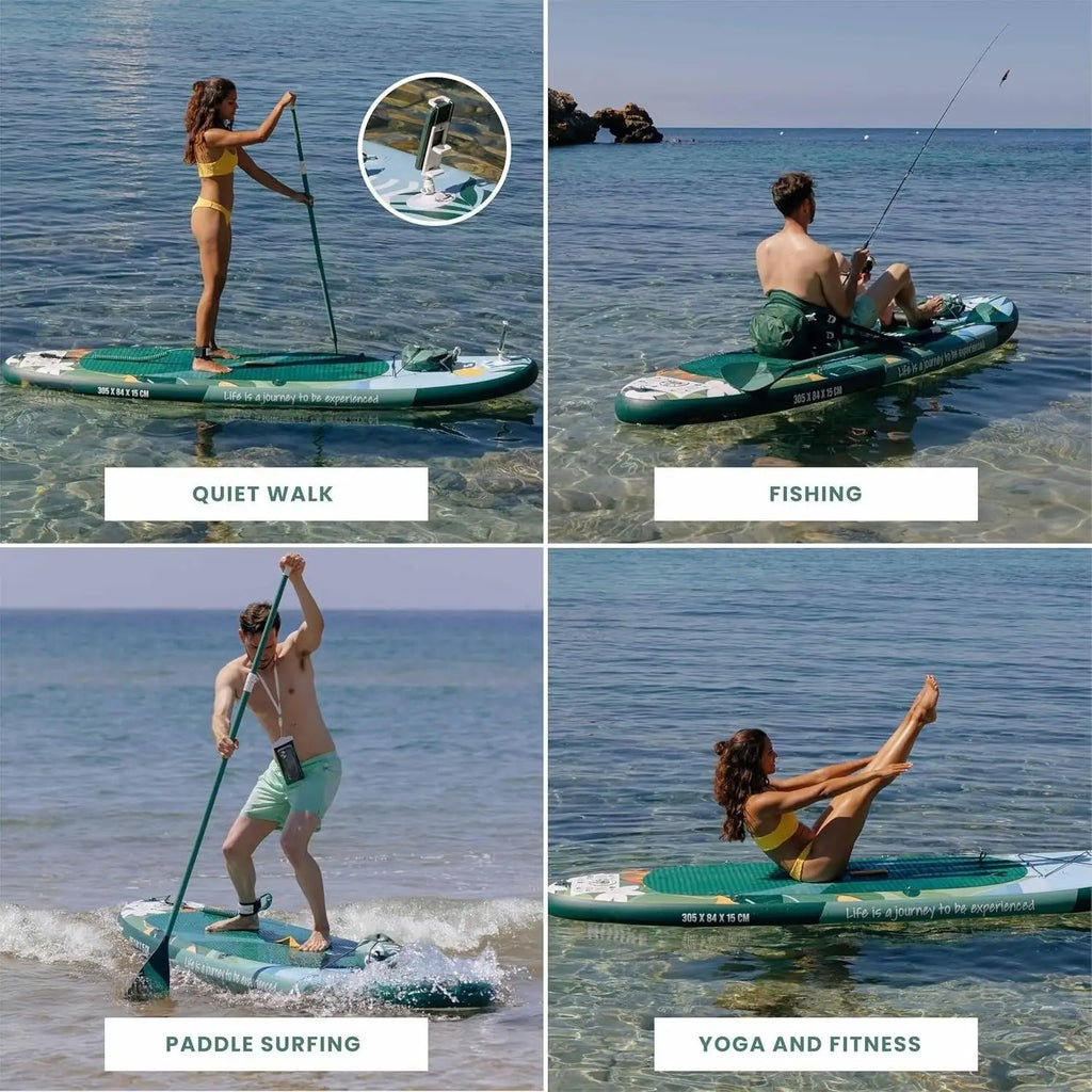W_Inflatable Paddle Board for Adults with Accessories Included, Oar, Fins, Pump. Stand Up Paddleboard Great Stability