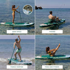 W_Inflatable Paddle Board for Adults with Accessories Included, Oar, Fins, Pump. Stand Up Paddleboard Great Stability