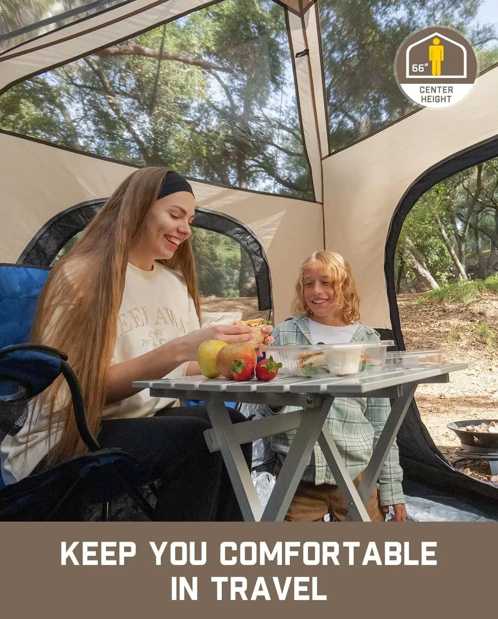 Camping Tent 4/6/8/10 Person Instant Cabin Tent Setup in 60 Seconds with Rainfly & Windproof Portable with Carry Bag for Family