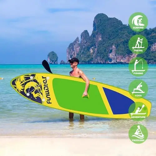 Inflatable Stand Up Paddle Board with Premium SUP Paddleboard Accessories, Anti-Slip EVA Deck, 11'/10